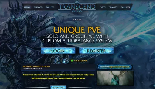 Transcend-WoW 3.3.5 INSTANT 255 | bestgames.to
